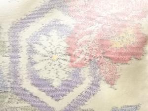 アンティーク　亀甲に蘭模様織出し本場大島紬着物